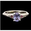 Image 1 : 14KT White Gold 1.31ctw Sapphire and Diamond Ring