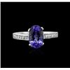 Image 1 : 2.71ct Tanzanite and Diamond Ring - 14KT White Gold