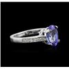 Image 2 : 2.71ct Tanzanite and Diamond Ring - 14KT White Gold