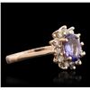 Image 2 : 14KT Rose Gold 0.96ct Tanzanite and Diamond Ring