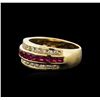 Image 2 : 14KT Yellow Gold 1.00ctw Ruby and Diamond Ring