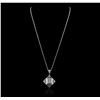 Image 2 : 18KT White Gold 1.08ctw Diamond Pendant With Chain