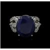 Image 1 : 10.23ct Sapphire and Diamond Ring - 14KT White Gold