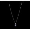 Image 2 : 14KT White Gold 1.00ct Tanzanite and Diamond Pendant With Chain