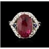 Image 1 : 14KT White Gold 3.41ct Ruby, Sapphire and Diamond Ring