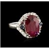 Image 2 : 14KT White Gold 3.41ct Ruby, Sapphire and Diamond Ring