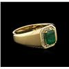 Image 2 : 14KT Yellow Gold 1.69ct Emerald and Diamond Ring