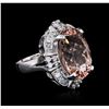 Image 2 : 14KT White Gold 13.08ct Morganite and Diamond Ring