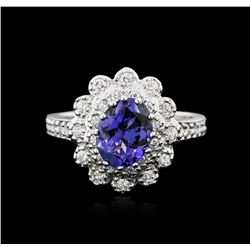 14KT White Gold 1.59ct Tanzanite and Diamond Ring