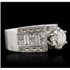 Image 2 : 18KT White Gold 3.94ctw Diamond Ring