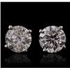 Image 1 : 14KT White Gold 1.42ctw Diamond Solitaire Earrings