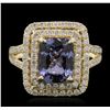 Image 1 : 14KT Yellow Gold 3.24ct Tanzanite and Diamond Ring