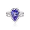 Image 1 : 14KT White Gold 3.99ct Tanzanite and Diamond Ring