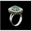 Image 3 : 2.80ct Emerald and Diamond Ring - 14KT White Gold