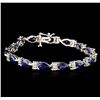 Image 1 : 14KT White Gold 13.65ctw Sapphire and Diamond Bracelet
