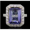 Image 1 : 14KT Yellow Gold 6.93ct Tanzanite and Diamond Ring