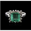 Image 1 : 18KT White Gold 2.27ct Emerald and Diamond Ring