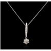 Image 1 : 14KT White Gold 0.25ctw Diamond Pendant With Chain