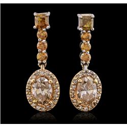 14KT Two-Tone Gold 1.56ctw Diamond Dangle Earrings