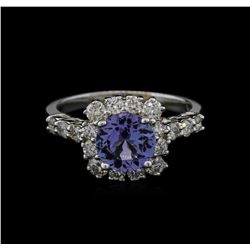 1.15ct Tanzanite and Diamond Ring - 14KT White Gold