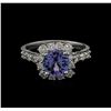Image 1 : 1.15ct Tanzanite and Diamond Ring - 14KT White Gold