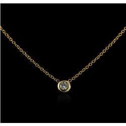 14KT Yellow Gold 0.09ct Diamond Solitaire Necklace