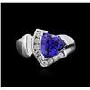 Image 1 : 2.60ct Tanzanite and Diamond Ring - 14KT White Gold