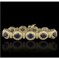 14KT Yellow Gold 17.82ctw Sapphire and Diamond Bracelet