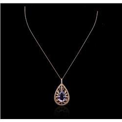 14KT Rose Gold 9.99ct Amethyst and Diamond Pendant With Chain