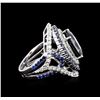Image 3 : 18KT White Gold GIA Certified 14.21ctw Sapphire and Diamond Ring