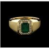 Image 1 : 14KT Yellow Gold 1.75ct Emerald and Diamond Ring