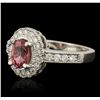 Image 2 : 14KT White Gold 1.53ct Pink Sapphire and Diamond Ring