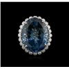 Image 1 : 14KT White Gold 35.89ct Topaz and Diamond Ring