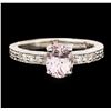 Image 1 : 14KT White Gold 1.73ct Padparadscha and Diamond Ring
