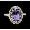 Image 1 : 14KT White Gold 2.95ct Tanzanite and Diamond Ring