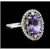Image 2 : 14KT White Gold 2.95ct Tanzanite and Diamond Ring