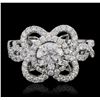 Image 1 : 18KT White Gold 2.08ctw Brilliant Cut Diamond Ring
