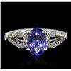 Image 1 : 14KT White Gold 1.45ct Tanzanite and Diamond Ring