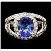 Image 1 : 14KT White Gold 2.37ct Tanzanite and Diamond Ring