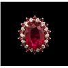 Image 1 : 13.27ctw Ruby and Diamond Ring - 14KT Yellow Gold