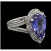 Image 2 : 5.10ct Tanzanite and Diamond Ring - 14KT White Gold