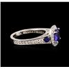 Image 3 : 14KT White Gold 1.39ct Tanzanite, Sapphire and Diamond Ring