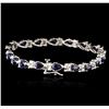 Image 2 : 14KT White Gold 8.82ctw Sapphire and Diamond Bracelet