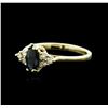 Image 2 : 14KT Yellow Gold 0.22ct Sapphire and Diamond Ring
