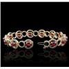 Image 3 : 14KT Yellow Gold 6.24ctw Ruby and Diamond Bracelet