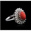 Image 2 : 14KT White Gold 3.85ct Agate and Diamond Ring