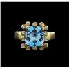 Image 1 : 14KT Yellow Gold 4.63ct Topaz and Diamond Ring