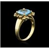 Image 3 : 14KT Yellow Gold 4.63ct Topaz and Diamond Ring