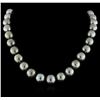 Image 1 : Tahitian Cultured Pearl Necklace with 14KT White Gold Diamond Ball Clasp