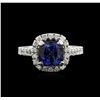 Image 1 : 3.48ct Tanzanite and Diamond Ring - 14KT White Gold